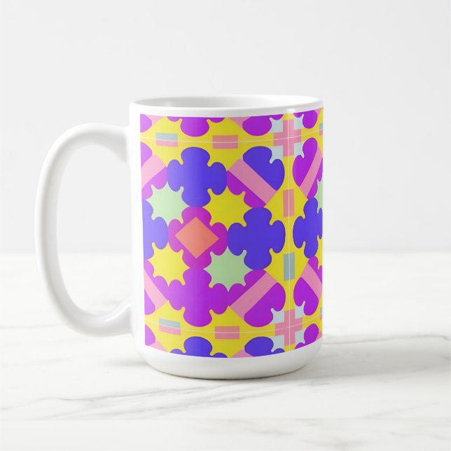 Taza De Café Diseño abstracto geométrico colorido (Izquierda)