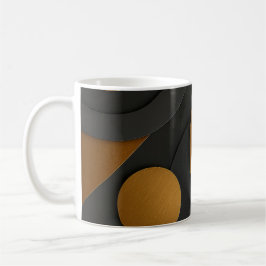 Taza De Café Diseño abstracto geométrico de lujo negro y oro