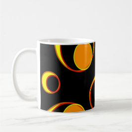 Taza De Café Diseño abstracto moderno, círculos amarillos sobre