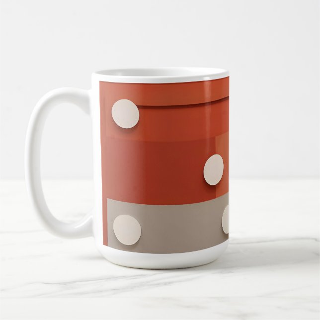 Taza De Café Diseño abstracto rojo con formas geométricas (Izquierda)