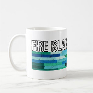 Taza De Café Diseño abstracto vintage azul verdoso de Fire Isla