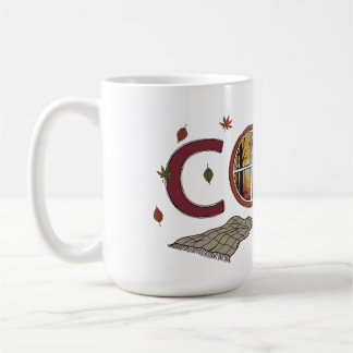 Taza De Café Diseño acogedor de otoño con hojas caídas