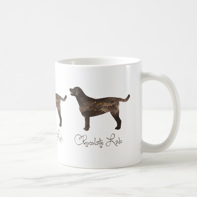 Taza De Café Diseño acuarela de Chocolate Lab (Derecha)