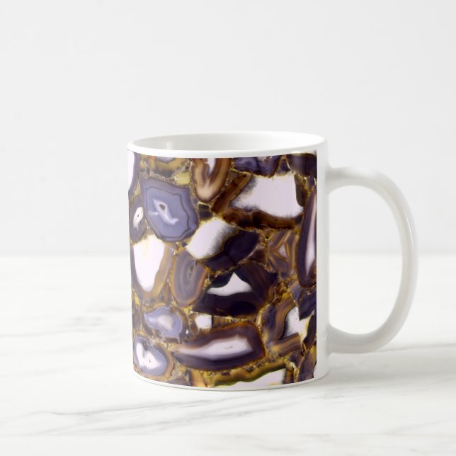 Taza De Café Diseño Agante blanco morado (Derecha)