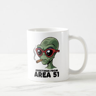 Taza De Café Diseño Alien de área divertida 51