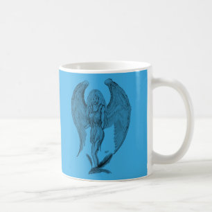 Taza De Café Diseño Ángel negro y azul