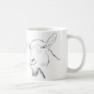 Taza De Café Diseño animal divertido del arte del dibujo lineal