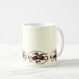 Taza De Café Diseño Art Nouveau de dragón mágico