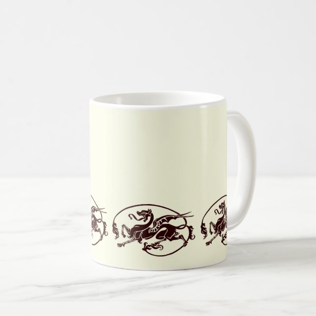 Taza De Café Diseño Art Nouveau de dragón mágico (Anverso derecho)