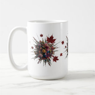 Taza De Café Diseño artístico de Burst floral Coffee Mug