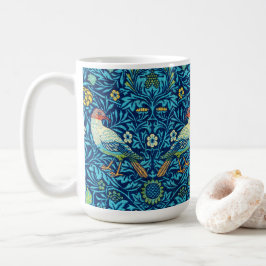 Taza De Café Diseño artístico de las aves azules William Morris