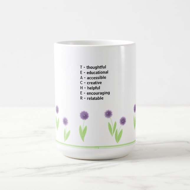 Taza De Café Diseño artístico del profesor de flores (Centro)