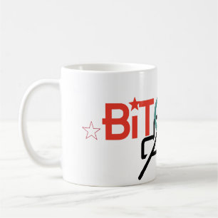 Taza De Café "Diseño audaz de Bitcoin en rojo y verde para merc