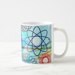 Taza De Café Diseño azul del modelo geométrico enrrollado del