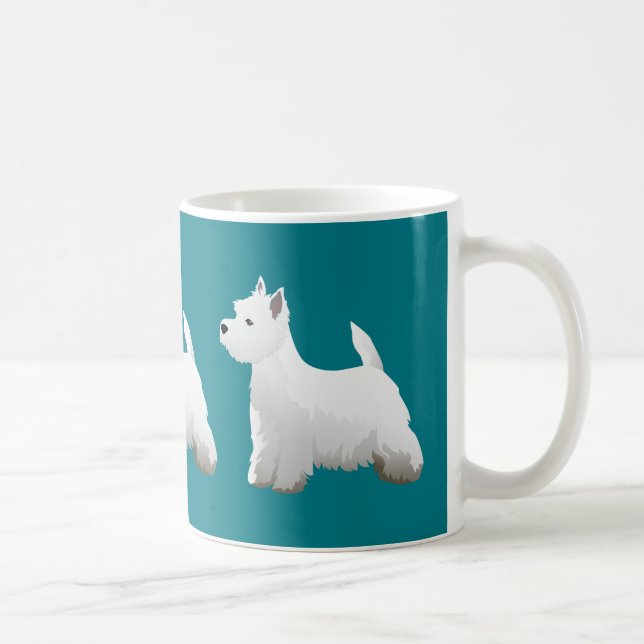 Taza De Café Diseño básico de raza West Highland White Terrier (Derecha)