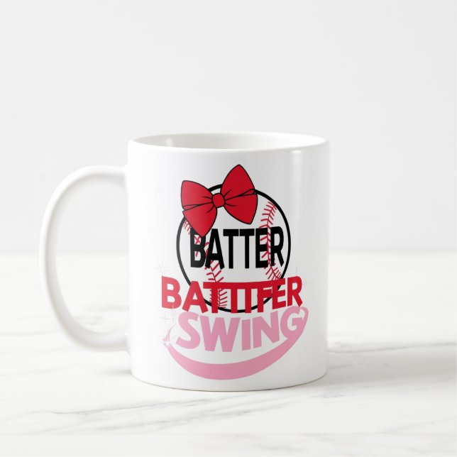 Taza De Café Diseño "Batter Batter Swing", con un tema de béisb (Izquierda)