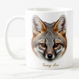 Taza De Café Diseño bilateral del tazón de café de Fox gris