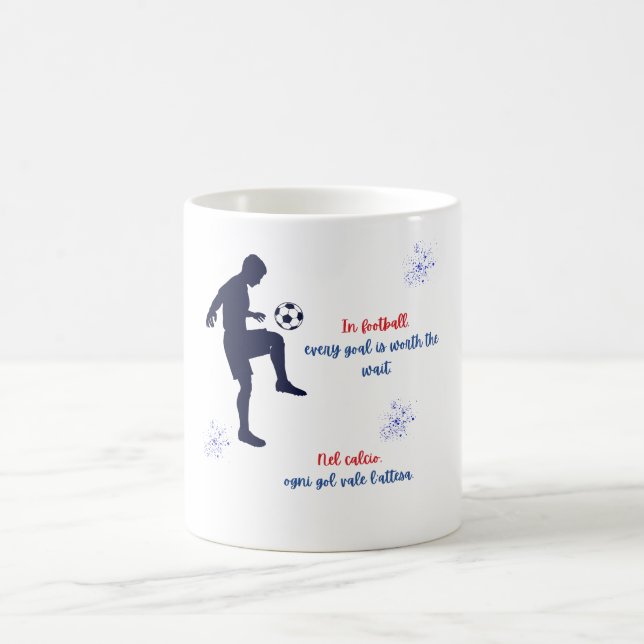 Taza De Café Diseño bilingüe de fútbol (Centro)