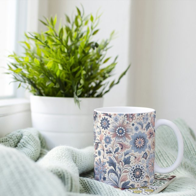 Taza De Café Diseño bohemio floral - Vibrante estilo boho (Subido por el creador)