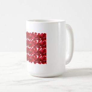 Taza De Café Diseño botánico sin fisuras de patrón floral rojo