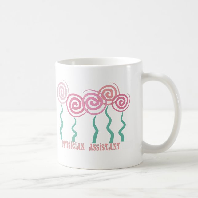 Taza De Café Diseño caprichoso auxiliar de las flores del (Derecha)