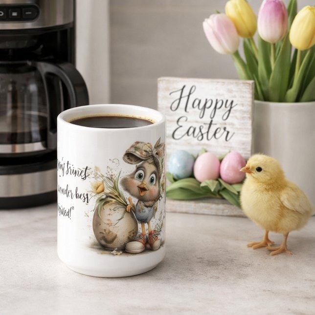 Taza De Café Diseño Caprichoso de Pollito de Primavera (Subido por el creador)