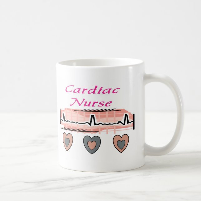 Taza De Café Diseño cardiaco del papel de la enfermera EKG (Derecha)