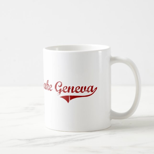 Taza De Café Diseño clásico del lago Lemán Wisconsin (Derecha)