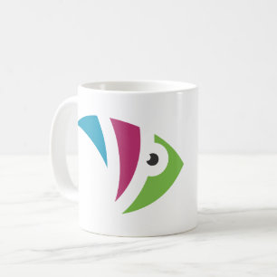 Taza De Café diseño colorido de ilustracion de peces acuarios