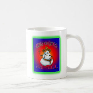 Taza De Café Diseño colorido de Snowman en el oeste de Howdy