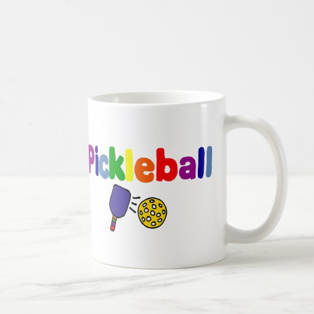 Taza De Café Diseño colorido del arte de Pickleball (Derecha)
