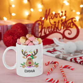 Taza De Café Diseño con nombre de Navidades alegres de luces de