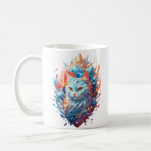 Taza De Café Diseño Creativo de Gato de Fuego y Hielo