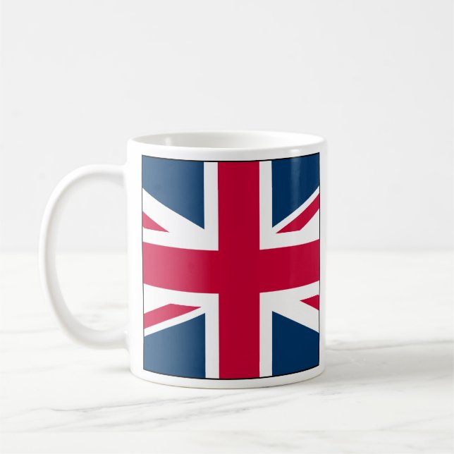 Taza De Café Diseño cuadrado lateral completo de Union Jack (Izquierda)