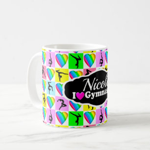 TAZA DE CAFÉ DISEÑO CUIDADO Y COLORIDO DE LOS CHICAS DE GIMNASI