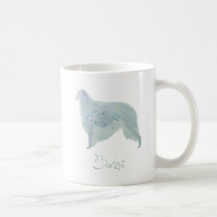 Taza De Café Diseño de acuarela de perro de Borzoi