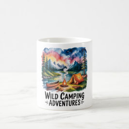 Taza De Café Diseño de acuarela de Wild Camping Adventures