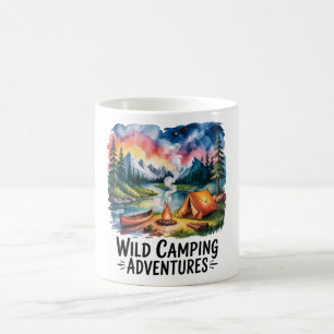 Taza De Café Diseño de acuarela de Wild Camping Adventures