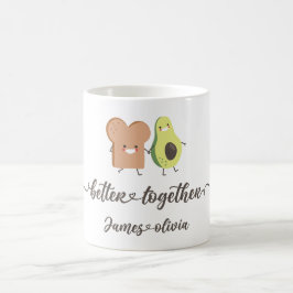 Taza De Café Diseño de aguacate y tostada lindos juntos
