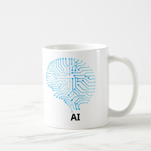 Taza De Café Diseño de AI Coffee Mug - Futurista inspirado en l (Derecha)