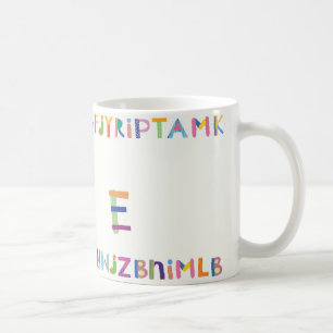 Taza De Café Diseño de alfabeto colorido y divertido
