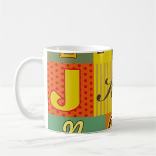 Taza De Café diseño de alfabeto retro. Ilustracion de época
