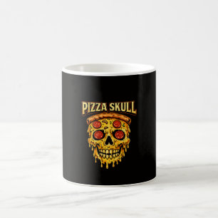 Taza De Café Diseño de amante de la comida con calavera de pizz