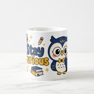 Taza De Café Diseño de amante de libros de búho Kawaii que perm