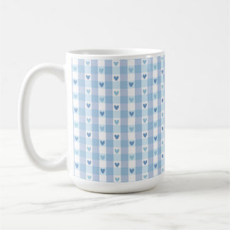 Taza De Café Diseño de amor a cuadros pastel lindo