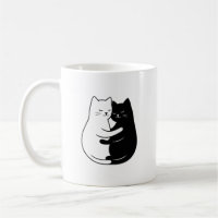 Diseño de amor de gato minimalista negro y blanco