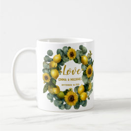 Taza De Café Diseño de amor de limón de girasol