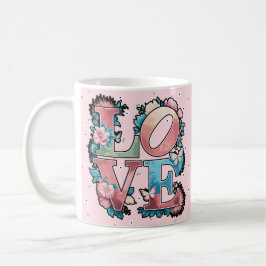 Taza De Café Diseño de amor floral con mariposas