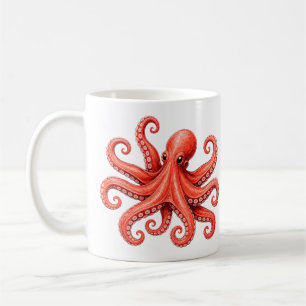 Taza De Café Diseño de animal marino de pulpo del océano