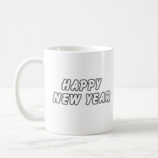 Taza De Café Diseño de Año Nuevo 2025 simple y festivo (Izquierda)
